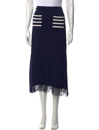 Pre-owned Baum Und Pferdgarten Striped Long Skirt In Blue