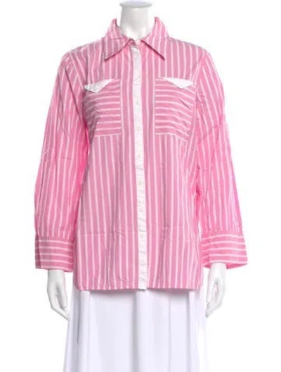 Pre-owned Baum Und Pferdgarten Striped Long Sleeve Button-up Top In Multi
