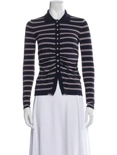 Pre-owned Baum Und Pferdgarten Striped Long Sleeve Polo In Blue