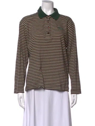 Pre-owned Baum Und Pferdgarten Striped Long Sleeve Polo In Brown