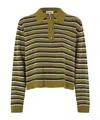 Baum Und Pferdgarten Polo-style Merino Wool Sweater With Contrasting Buttons In Green