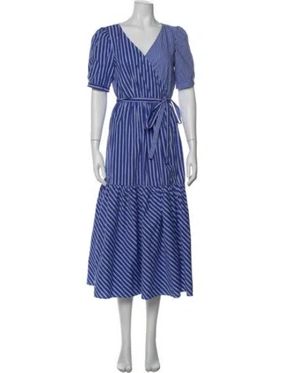 Pre-owned Baum Und Pferdgarten Striped Midi Length Dress In Blue