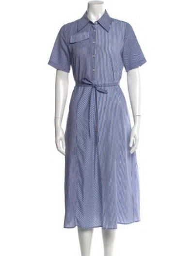 Pre-owned Baum Und Pferdgarten Striped Midi Length Dress In Blue