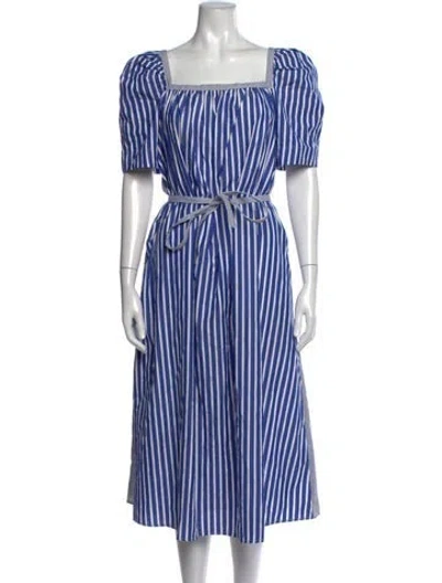 Pre-owned Baum Und Pferdgarten Striped Midi Length Dress In Blue