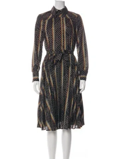 Pre-owned Baum Und Pferdgarten Striped Midi Length Dress In Green