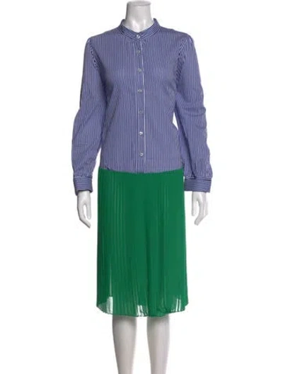 Pre-owned Baum Und Pferdgarten Striped Midi Length Dress In Green