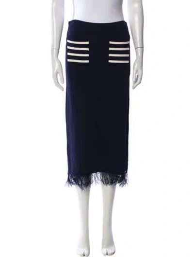 Pre-owned Baum Und Pferdgarten Striped Midi Length Skirt In Blue