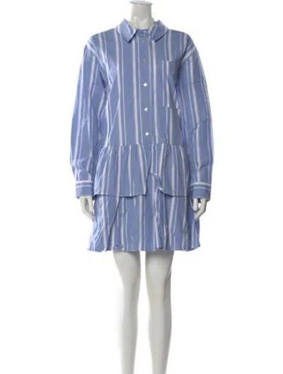 Pre-owned Baum Und Pferdgarten Striped Mini Dress In Blue