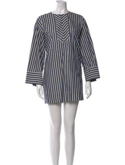 Pre-owned Baum Und Pferdgarten Striped Mini Dress In Blue