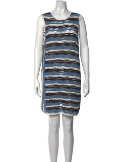 Pre-owned Baum Und Pferdgarten Striped Mini Dress In Blue