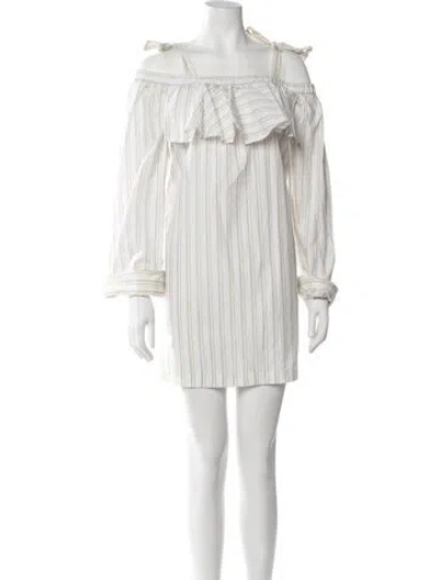 Pre-owned Baum Und Pferdgarten Striped Mini Dress In Neutrals