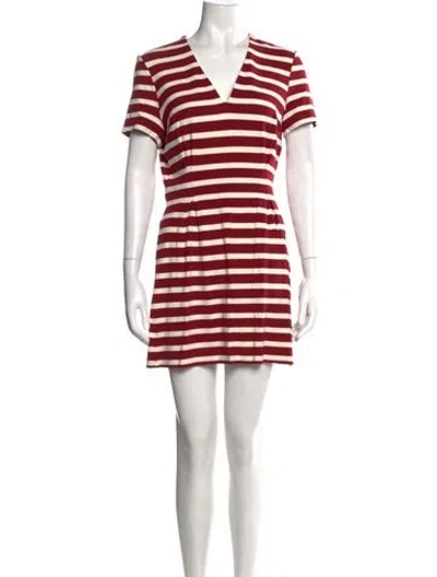 Pre-owned Baum Und Pferdgarten Striped Mini Dress In Red