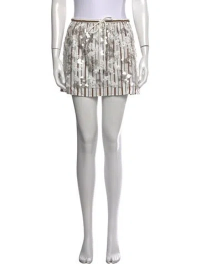 Pre-owned Baum Und Pferdgarten Striped Mini Skirt In Neutrals