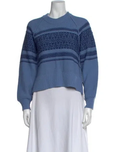 Pre-owned Baum Und Pferdgarten Striped Mock Neck Sweater In Blue