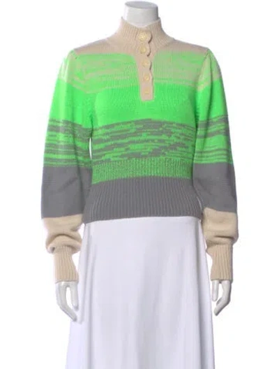 Pre-owned Baum Und Pferdgarten Striped Mock Neck Sweater In Neutral