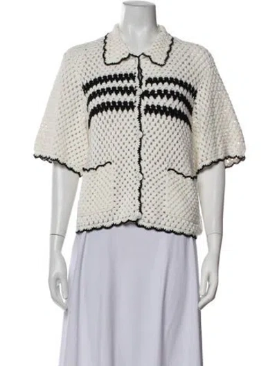 Pre-owned Baum Und Pferdgarten Striped Open Front Sweater In Neutrals
