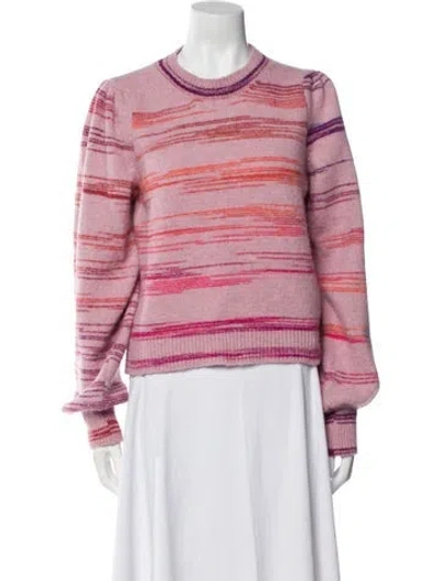 Pre-owned Baum Und Pferdgarten Striped Scoop Neck Sweater In Pink