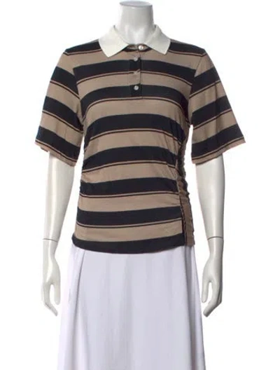 Pre-owned Baum Und Pferdgarten Striped Short Sleeve Polo In Neutrals