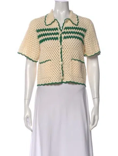 Pre-owned Baum Und Pferdgarten Striped Short Sleeve Top In Neutral