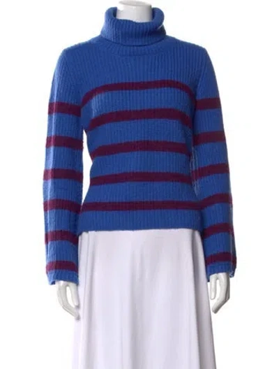 Pre-owned Baum Und Pferdgarten Striped Turtleneck Sweater In Blue