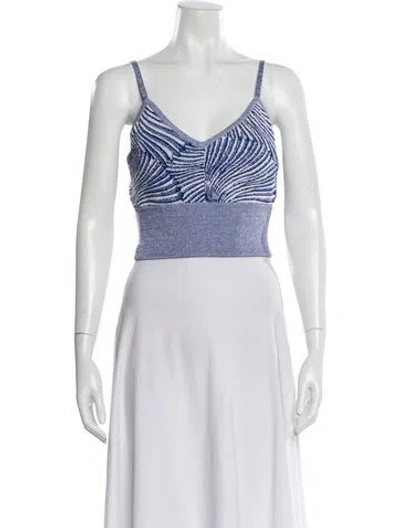 Pre-owned Baum Und Pferdgarten Striped V-neck Crop Top In Multi