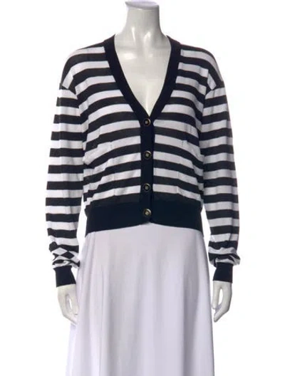 Pre-owned Baum Und Pferdgarten Striped V-neck Sweater In Black
