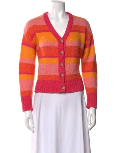 Pre-owned Baum Und Pferdgarten Striped V-neck Sweater In Orange