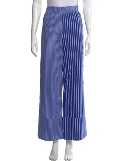Pre-owned Baum Und Pferdgarten Striped Wide Leg Pants In Blue