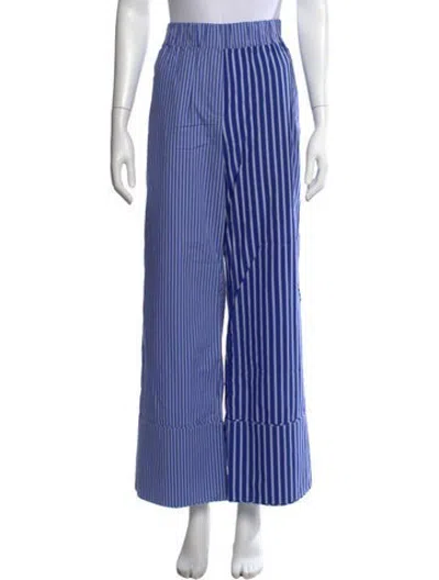 Pre-owned Baum Und Pferdgarten Striped Wide Leg Pants In Blue