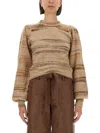 Baum Und Pferdgarten Carmy Cuffed-sleeve Striped Sweater In Brown