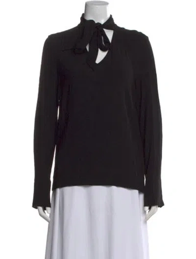 Pre-owned Baum Und Pferdgarten Tie Neck Long Sleeve Blouse In Multi