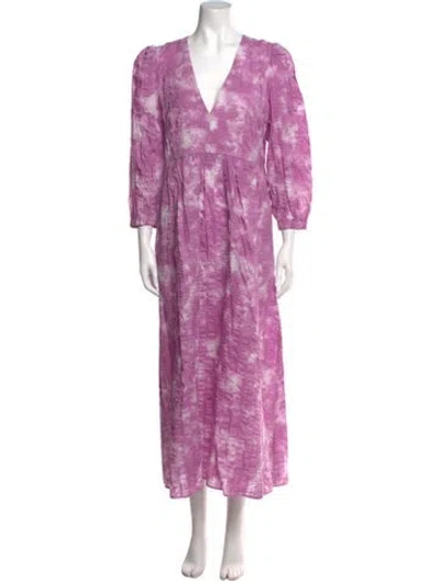 Pre-owned Baum Und Pferdgarten Tie-dye Print Long Dress In Purple