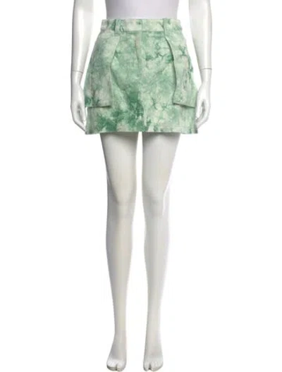 Pre-owned Baum Und Pferdgarten Tie-dye Print Mini Skirt In Green