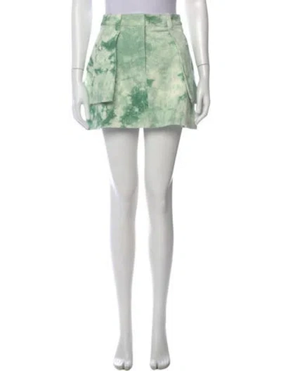 Pre-owned Baum Und Pferdgarten Tie-dye Print Mini Skirt In Green