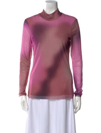 Pre-owned Baum Und Pferdgarten Tie-dye Print Mock Neck Top In Pink