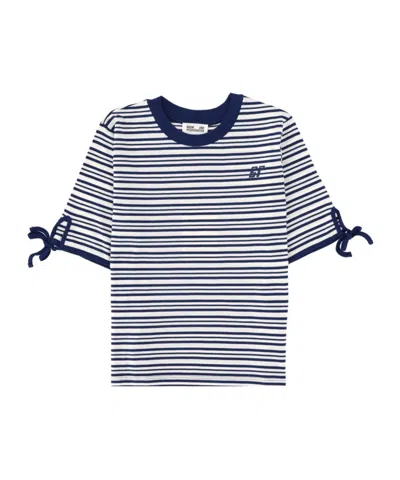 Baum Und Pferdgarten Tie-sleeve Striped T-shirt In Blue