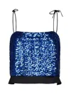 Baum Und Pferdgarten Jovana Sequinned Crop Top In Bluing Sequince