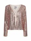 Baum Und Pferdgarten Juni Sequined Cardigan In Cafe Creme Sequince