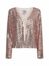 Baum Und Pferdgarten Juni Sequined Cardigan In Cafe Creme Sequince