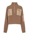 Baum Und Pferdgarten Turtleneck Zip-up Sweater In Brown