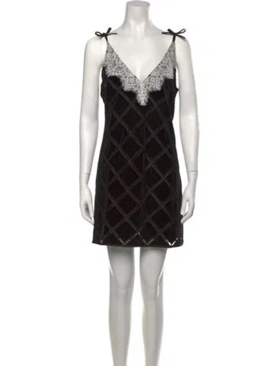 Pre-owned Baum Und Pferdgarten Velvet Mini Dress W/ Tags In Black