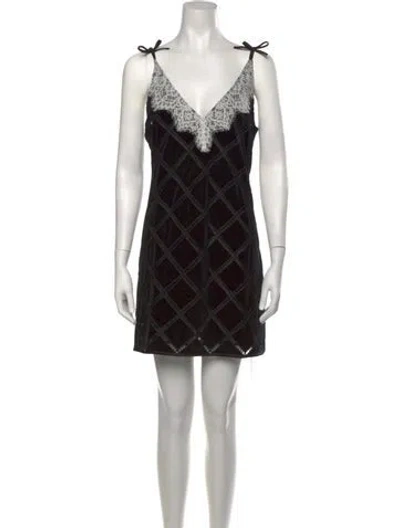 Pre-owned Baum Und Pferdgarten Velvet Mini Dress W/ Tags In Black