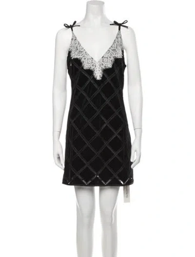 Pre-owned Baum Und Pferdgarten Velvet Mini Dress W/ Tags In Black