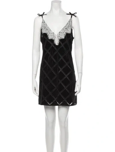Pre-owned Baum Und Pferdgarten Velvet Mini Dress W/ Tags In Black