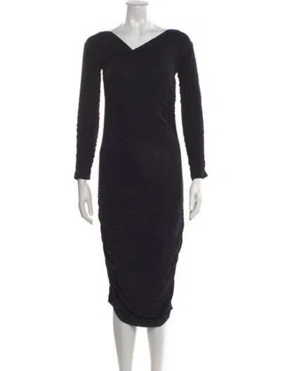 Pre-owned Baum Und Pferdgarten V-neck Knee-length Dress In Black