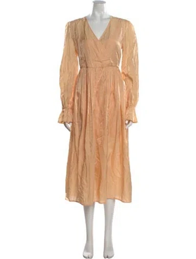 Pre-owned Baum Und Pferdgarten V-neck Long Dress In Neutral