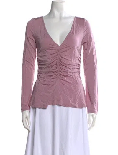 Pre-owned Baum Und Pferdgarten V-neck Long Sleeve Top In Purple