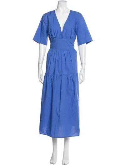 Pre-owned Baum Und Pferdgarten V-neck Midi Length Dress In Blue