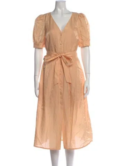 Pre-owned Baum Und Pferdgarten V-neck Midi Length Dress In Neutral