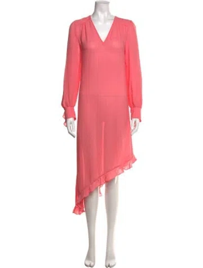 Pre-owned Baum Und Pferdgarten V-neck Midi Length Dress In Pink